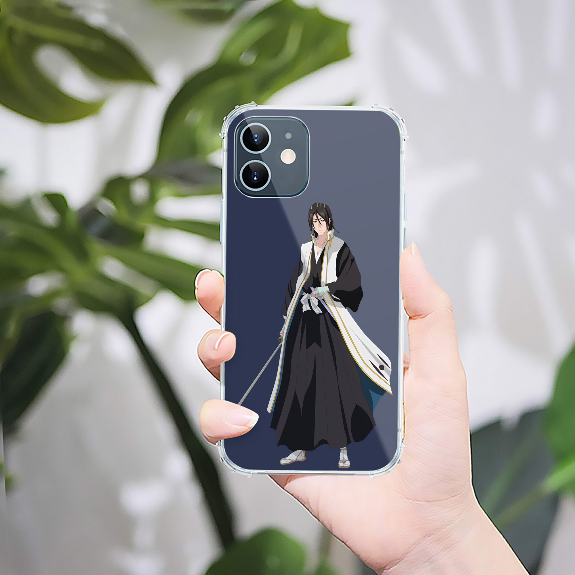 （画像用） ブリーチ くちき びゃくや BLEACH Kuchiki Byakuya 【iPhone 12シリーズ対応】透明スマホケース（クリアソフトケース）